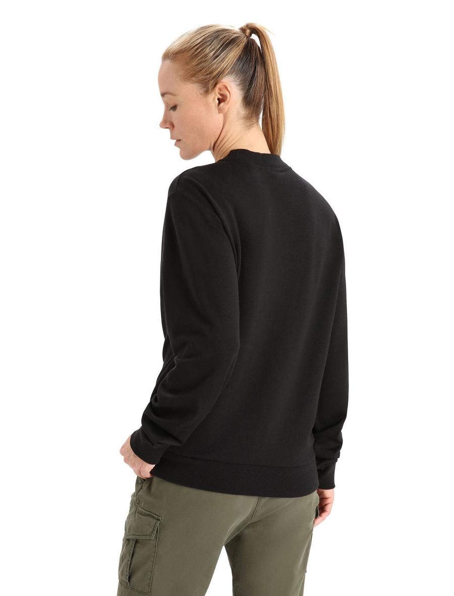 One Piece & Sets Icebreaker Merino Crush Long Sleeve Sweatshirt Damskie Czarne | PL 1195JPQJ